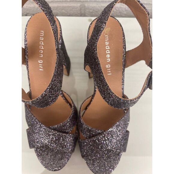 Madden Girl Cherre Shimming Women Pump Chunky Heels Size 9 - Picture 6 of 11